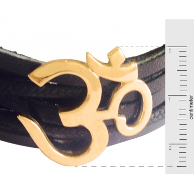 Wide Om Gold Bracelet